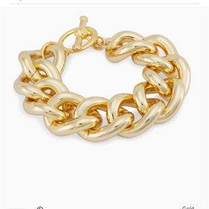 NWT Kenneth Jay Lane 20 karat gold-plated curb chain bracelet.  8”
